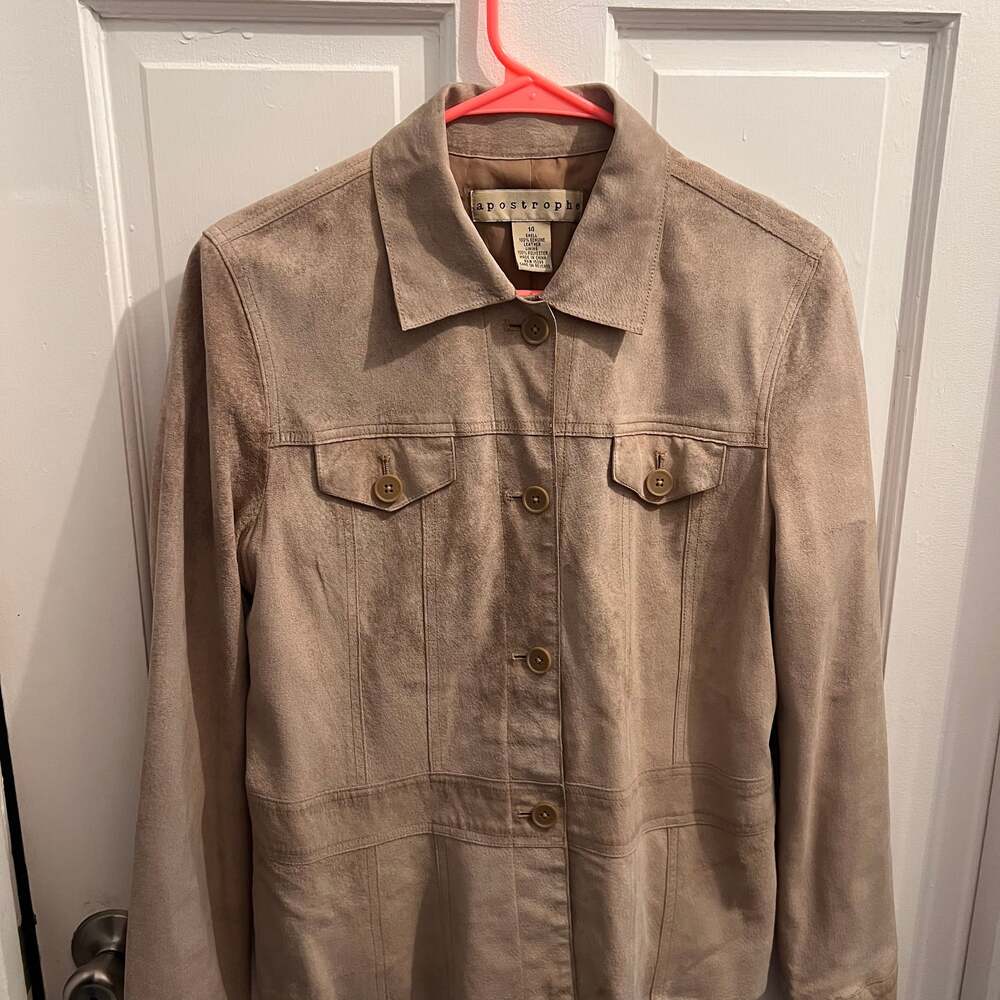 Apostrophe Suede Leather Jacket (Size L - 14)